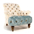 John Sankey Crinoline Chair in Ava Velvet Lagoon and Tea Time Pastel Fabrics