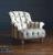 John Sankey Crinoline Chair in Rustic Stripe Chocolate Fabric