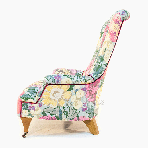John Sankey Hawthorne Chair in Loseley Park Lime Floral Fabric
