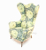 John Sankey Rickman Chair in Floral Fabric
