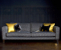 John Sankey Voltaire Sofa in Poiret Jet Fabric with Contrast Cushions