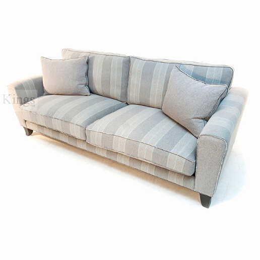 John Sankey Voltaire Sofa in Wool Plaid Fabric with Milligan Charcoal Arms