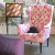 John Sankey Wainwright Chair in Bizet Hot Pink and Elsa Moire Electric Pink Fabrics