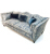 John Sankey Wolseley Sofa in Legacy Bermuda Fabric with Blue Velvet Scatter Cushions