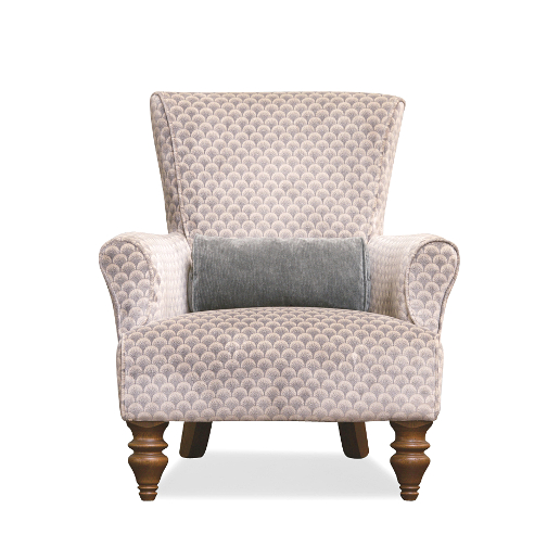 John Sankey Wooster Chair in Delanty Velvet Silver Fabric