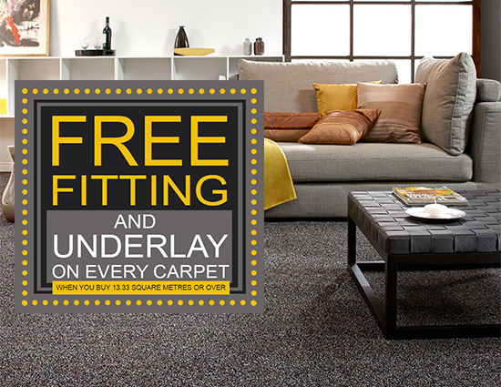 Free Fitting and Underlay With Every Carpet at Kings of Nottingham