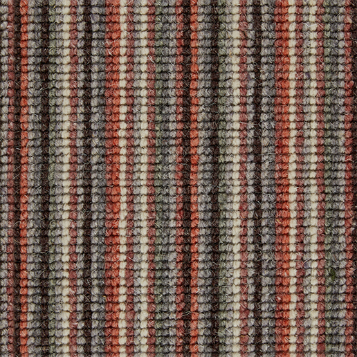 Crucial Trading Mississippi Stripe Warm Clay Wool Loop Pile Carpet WS142