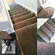 Hugh Mackay Moda Axminster fitted by Andy. A superb fitted stairs and landing, nice to see a few patterns starting to return.