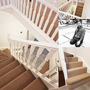 A beautifully fitted stairs and landing in Victoria Carpets Burford Twist by Ben.
