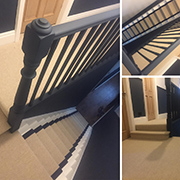 A Beautiful 100% Wool Herringbone Carpets Expertly Fitted To This Characterful Staircase