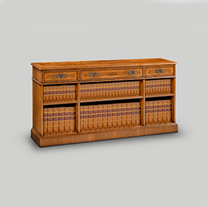 Iain James Furniture AMC286 Walnut 3 Drawer Open Bookcase