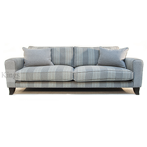 John Sankey Voltaire King Sofa in Cooper Silver Stripe