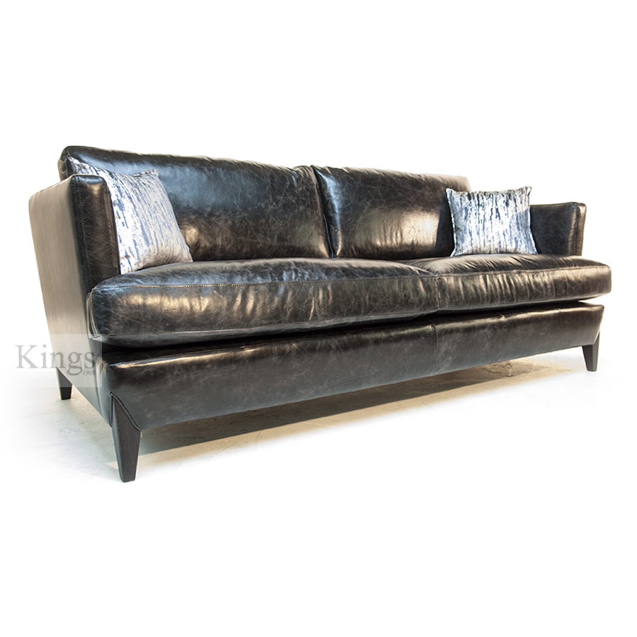 Wade Upholstery Declan Large Sofa In Galveston Black Hide