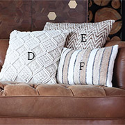 Tetrad Upholstery Strand Textured Scatter Cushions D, E and F.
