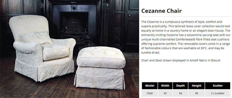Tetrad Loose Cover Cezanne Sofa