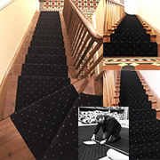 Stairs and Landing In Ulster Axminster Black Pindot fitted by Simon
