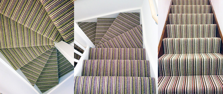 Lime Black Red Stripes To Stairs