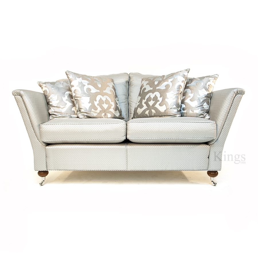 Two Duresta Ruskin Sofas In Luxurious Silver Fabric SOLD