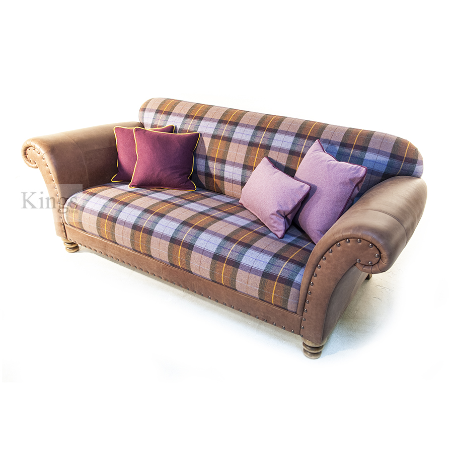 Wade Upholstery Oscar Leather And Fabric Sofa SOLD