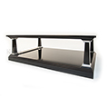 REH Kennedy Classic Coffee Table Black And Silver with Glass Top