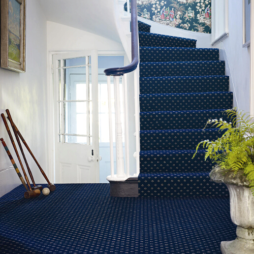 Brintons Marquis Collection Royal Blue Flake Staircase and Landing