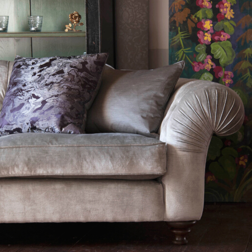 John Sankey Bloomsbury Grand Sofa in Leoni Velvet Quartz Fabric Detail