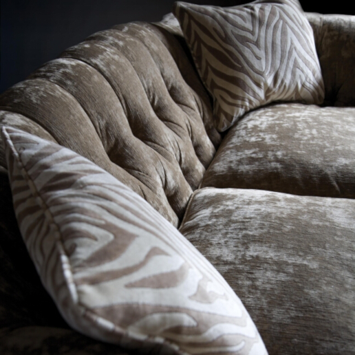 John Sankey Bloomsbury Large Sofa in Borghese Velvet Sand Fabric Detail