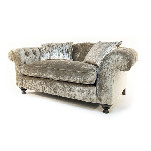 John Sankey Bloomsbury Small Sofa in Borghese Velvet Champagne Fabric 2