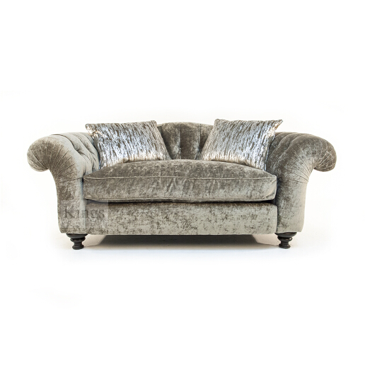 John Sankey Bloomsbury Small Sofa in Borghese Velvet Champagne Fabric