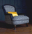 John Sankey Alphonse Chair in Customers Own Materials with Contrast Fabric Border