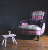 John Sankey Alphonse Chair in Soft Check Damson Hero Fabric with Contrast Velvet Border