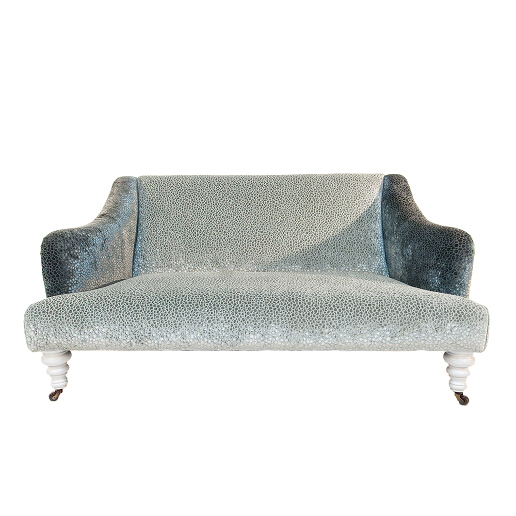 John Sankey Beckett Occasional Sofa in Osborne and Little Kuri Quartz Fabric