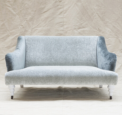 John Sankey Beckett Small Sofa in Osborne and Little Kuri Quartz Fabric