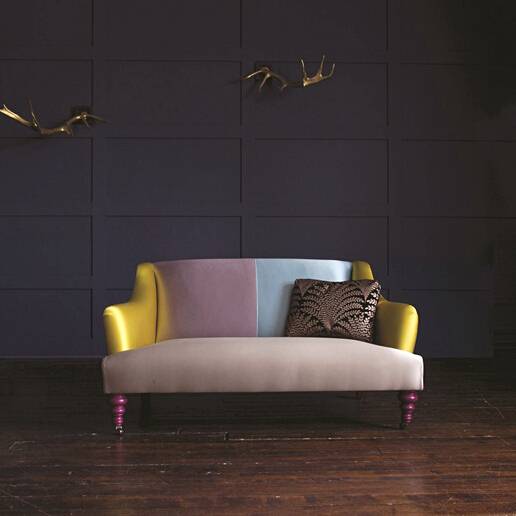 John Sankey Beckett Small Sofa in Mixed Satin Fabrics