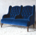 John Sankey Buckingham Snuggler Sofa in Borghese Velvet Fabric