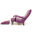 John Sankey Byron Chaise Chair and Foot Stool in Schiaparelli Cyclamen Leather side