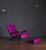 John Sankey Byron Chaise Chair and Footstool in Full Grain Schiparelli Cyclamen Leather