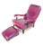 John Sankey Byron Chaise Chair and Footstool in Schiaparelli Cyclamen Full Grain Leather