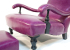 John Sankey Byron Chaise Chair and Footstool in Schiaparelli Cyclamen Leather Details