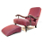 John Sankey Byron Chaise Chair and Gout Foot Stool in Burgandy Stripe Fabric