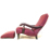 John Sankey Byron Chaise Chair and Gout Foot Stool in Burgandy Stripe Fabric