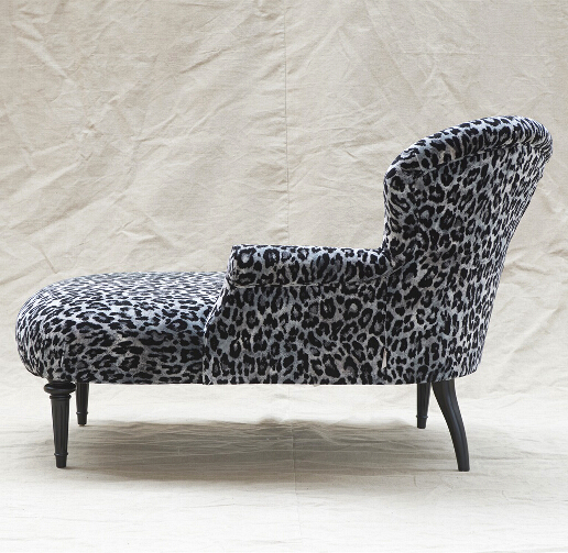 John Sankey Clara Chaise in Leopard Print Fabric