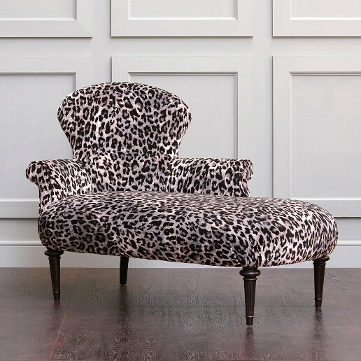 John Sankey Clara Chaise in Osborne and Little Pardus Grey Black Fabric