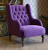 John Sankey Constantine Wing Chair in Tate Velvet Blackberry Fabric