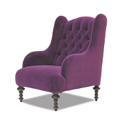 John Sankey Constantine Wing Chair in Velvet Fabrics from Kings Interiors - the Ideal Place for Luxury Handmade British Upholstery, Furniture and Flooring, Best Prices and Free Delivery in the UK
