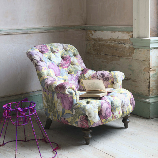 John Sankey Crinoline Chair in Loseley Park Lime Fabric