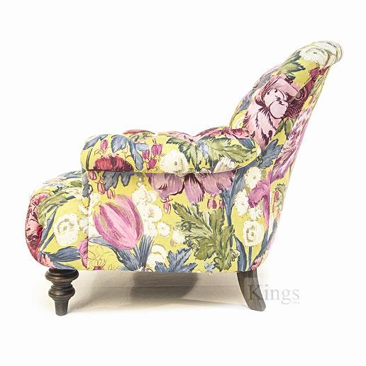 John Sankey Crinoline Chair in Loseley Park Lime Fabric Side