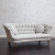 John Sankey Evita Large Sofa in Vintage Linen Lichen Fabric with Circular Scatter Cushions