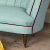 John Sankey Evita Sofa in Vintage Linen Aqua Fabric with Contrast Piping Leg Detail