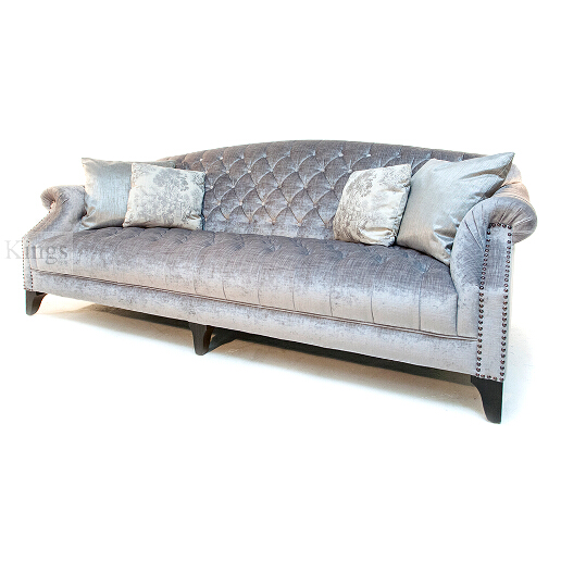 John Sankey Fairbanks Lounger Large Sofa in Grey Velvet Fabric